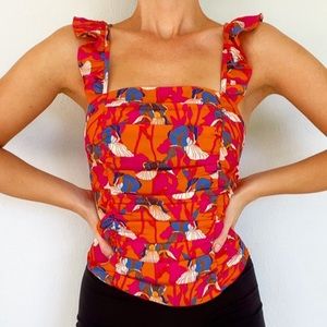 Rose + Olive Sleeveless Sleeveless Ruffle Tank